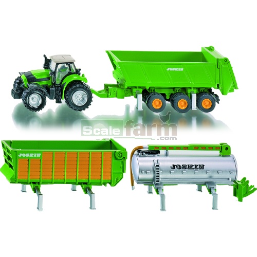 Deutz-Fahr Agrotron Tractor with Joskin 3 Trailer Set