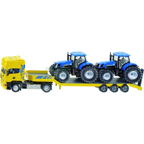 Scania Truck with Low Loader & 2 New Holland Tractors