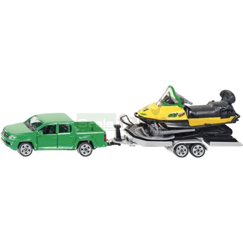 VW Amarok with Trailer and Snowmobile