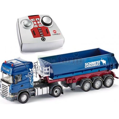 Scania Topline Truck and Tipping Trailer with 2.4GHz Remote Control - Blue