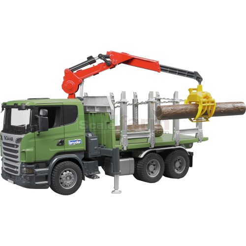 Scania R Series Timber Truck with Loading Crane and 3 Trunks