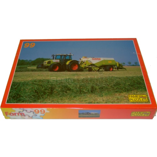 Farming Scene Jigsaw - CLAAS Ares 836 RZ Tractor with Baler