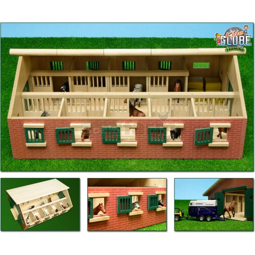 Wooden Horse Stable with Storage Room