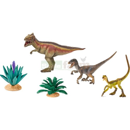 Gigantosaurus and Velociraptor Dinosaur Set