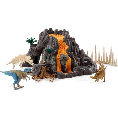 Giant Volcano with T-Rex and Accessories