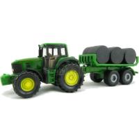 Preview John Deere 7530 Tractor with Hay Trailer and Bales