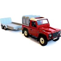Preview Land Rover Defender and General Purpose Trailer Set (Red) - Big Farm