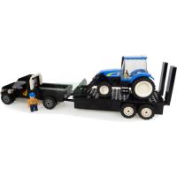 Preview Pickup and Trailer with New Holland Front Loader Tractor Building Block Kit