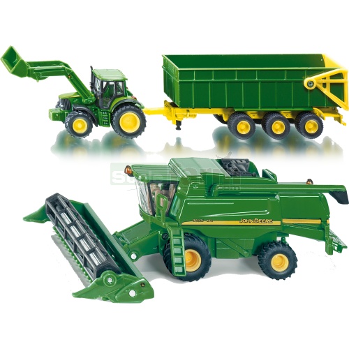 John Deere 9680i Combine and 6920S Tractor with Trailer