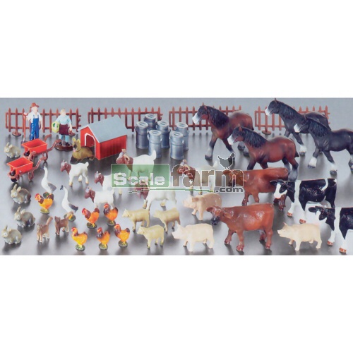Farm animals and figures set, 50 pieces