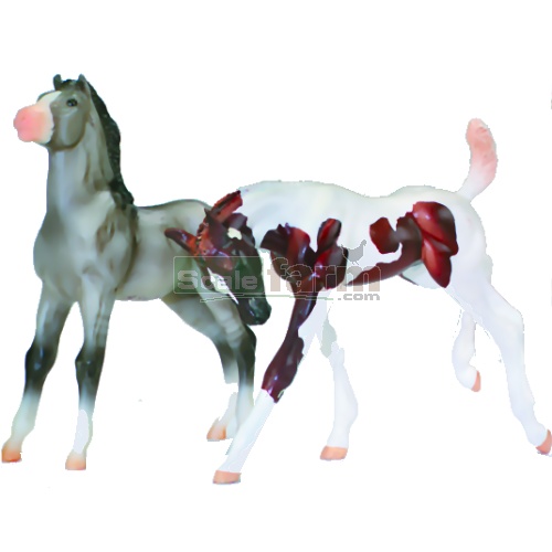 Grullo & Liver Chestnut Tobiano Fun Foals Gift Set