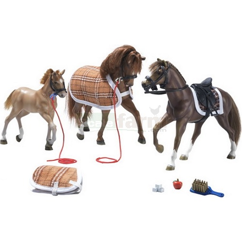 Westphalian Horse and Foal Family Play Set
