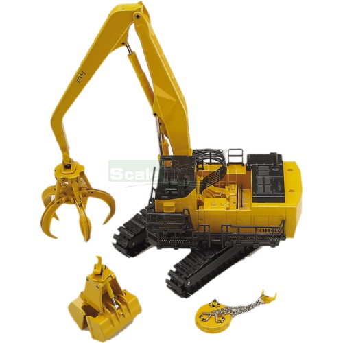Komatsu PC1100 LC-6 Material Handler Set with 3 Attachments