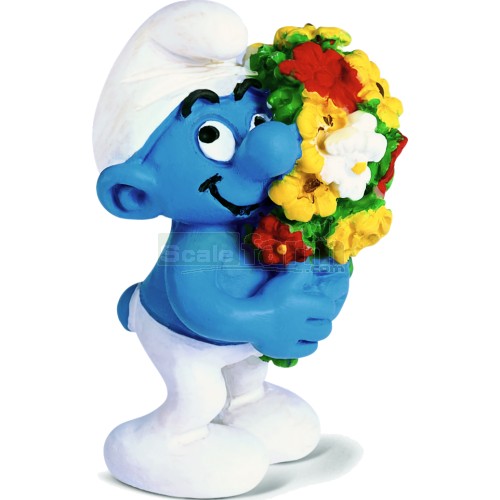 Smurf with Bouquet of Flowers