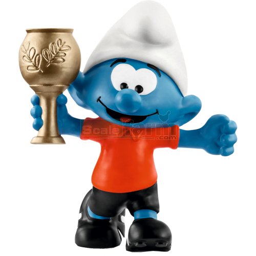 Football Smurf with Trophy