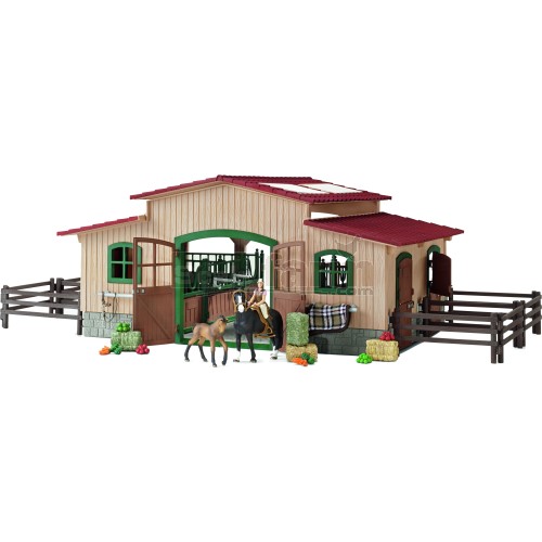 Horse Stable with Accessories Set