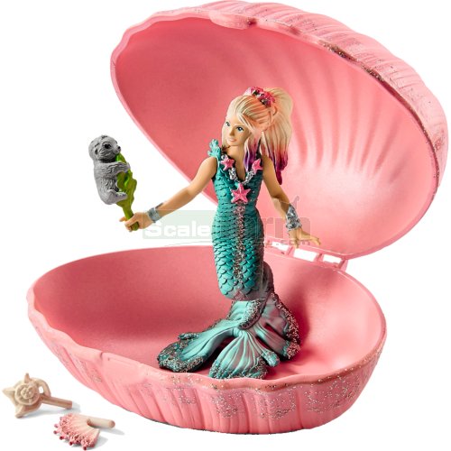 Mermaid with Baby Seal in Shell