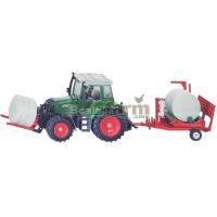 Preview Fendt 412 Vario Tractor with Bale Fork and Wrapper