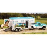 Preview Stablemates Pick-up Truck & Gooseneck Trailer - Turquoise & White