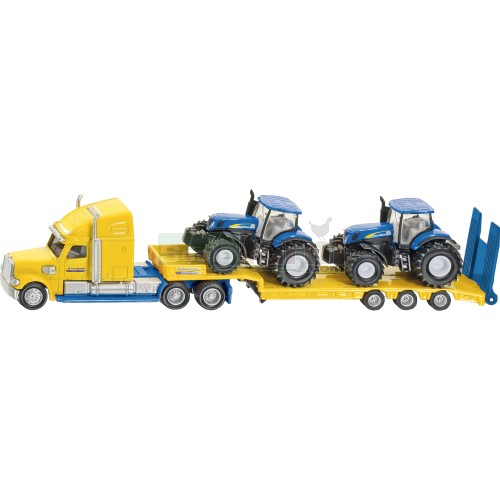 Truck and Low Loader with 2 New Holland T7070 Tractors
