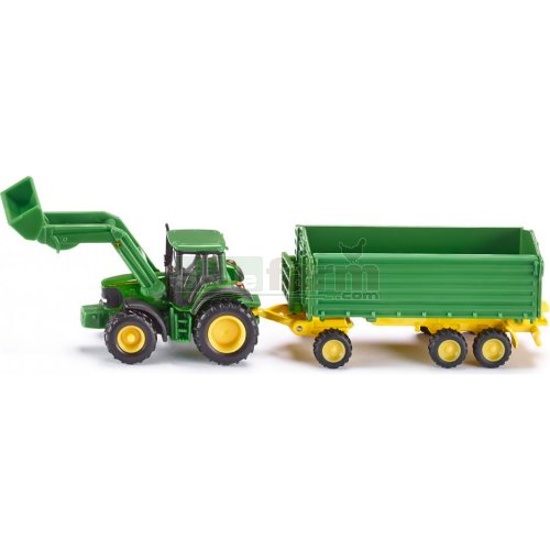 John Deere 6920 S Tractor with Front Loader and Tipping Trailer