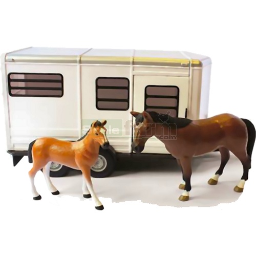Horse Trailer with Horse and Foal - Big Farm (Cream)