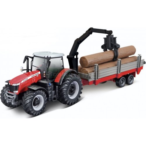 Massey Ferguson 8700 Tractor with Tree Forwarder and Logs