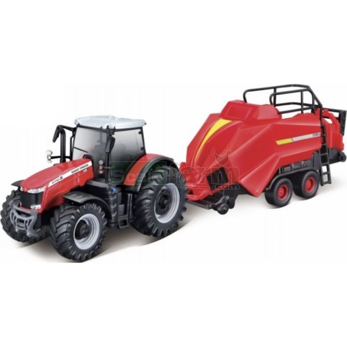 Massey Ferguson 8740S Tractor and Baler