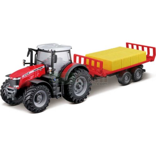 Massey Ferguson 8740S Tractor with Bale Trailer