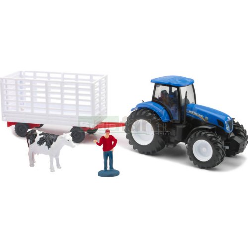 New Holland T7.270 Tractor with Livestock Trailer and Accessories