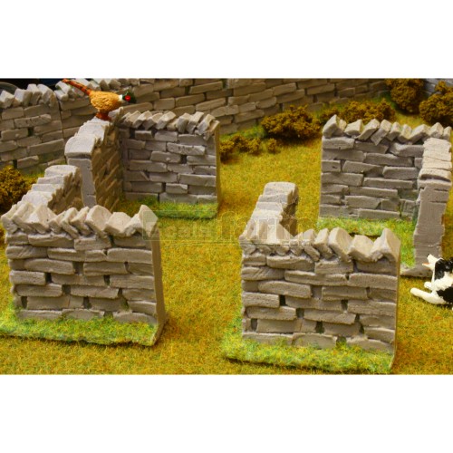 Authentic Stone Wall Corner Sections (Pack of 4)