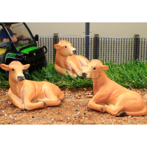 Light Brown Cattle - Lying Down (Pack of 3)