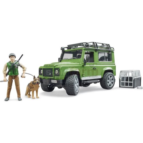 Land Rover Defender Station Wagon with Forest Ranger and Dog