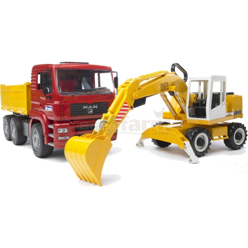 MAN TGA Construction Truck And Liebherr Excavator