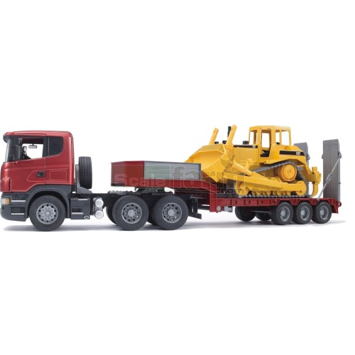 Scania R Series Low loader Truck with CAT Bulldozer