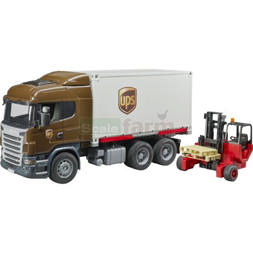 Scania R Series UPS Logistics Truck with Forklift and Pallets