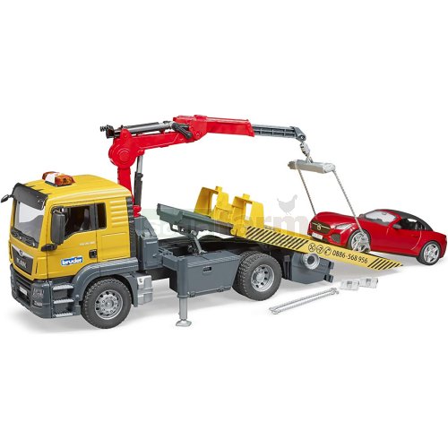 MAN TGS Tow Truck Recovery Vehicle with Bruder Roadster