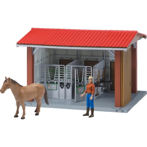 Horse Stable with Horse and Accessories