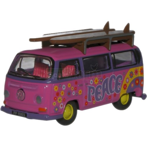 VW T2 Minibus with Surfboards - Flower Power