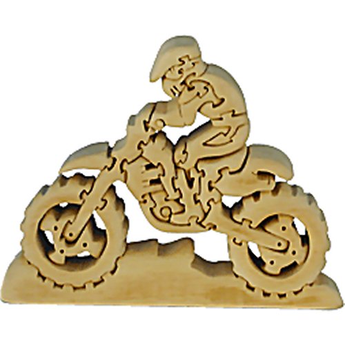 Motor Cross Rider and Bike Wooden Puzzle