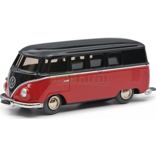 Schuco 01974 - VW T1 Micro Racer Bus - Red / Black