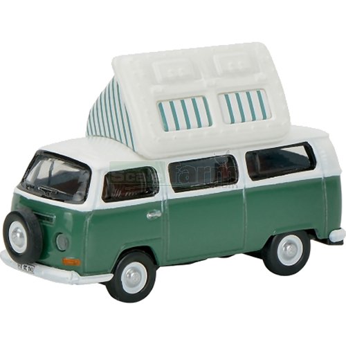 VW T2a Camper - Roof Up (Green/White)