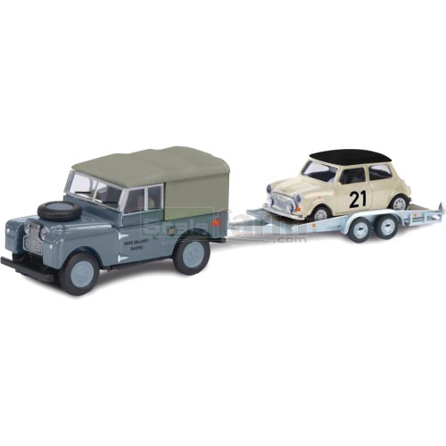 Land Rover 88 with Trailer and Mini Cooper - Delaney Racing
