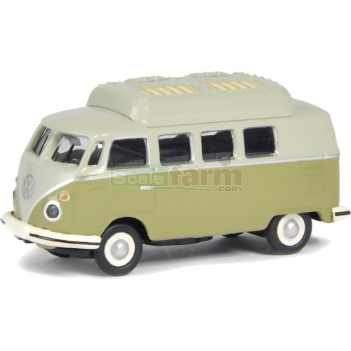 Schuco 26338 - VW T1c Camper - Green / Grey