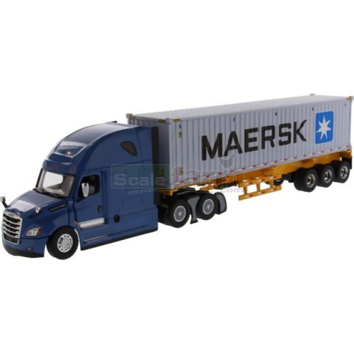 Freightliner Cascadia (Blue) with 40' Dry Goods Sea Container