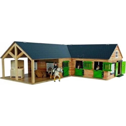 Horse Corner Stable with Stalls and Storage Area