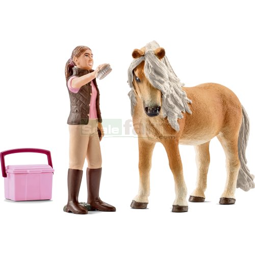 Icelandic Pony Mare with Groom and Tack Box