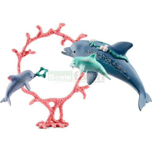 Dolphin, Babies and Accessories Set