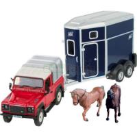 Preview Land Rover Defender 90 with Ifor Williams HB506 Horse Box and Horses