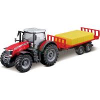 Preview Massey Ferguson 8740S Tractor with Bale Trailer